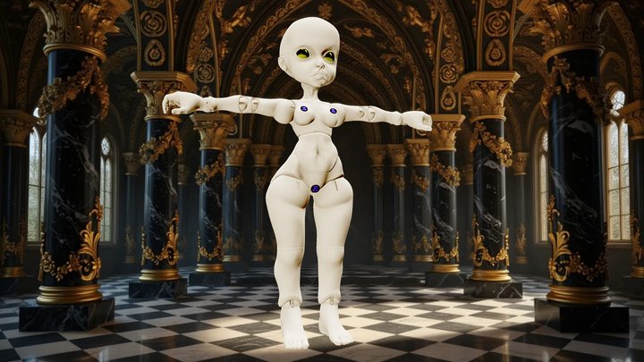 Curvy Articulated BJD Doll Body STL 3D Model