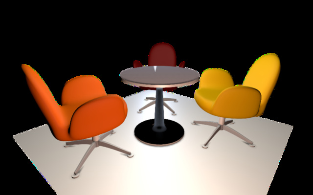 DPFR Office Lounge Chair and Coffee Table 3D Model