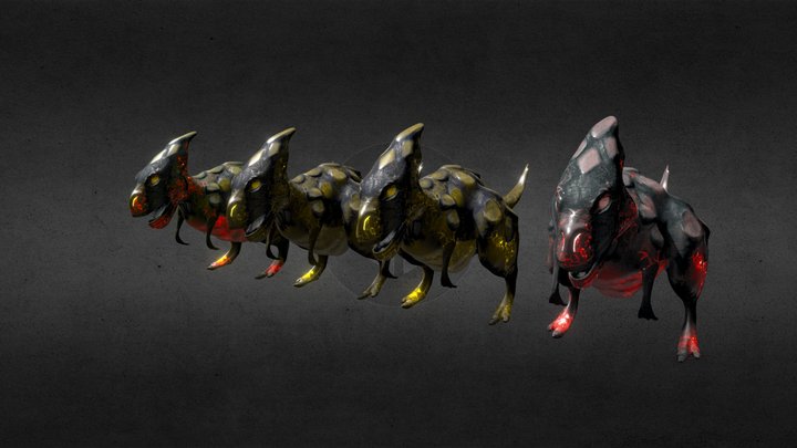 Dinosaur project on colour blindness textures 3D Model