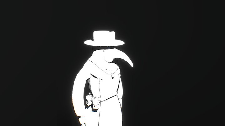 The plague doctor (black and white) 3D Model