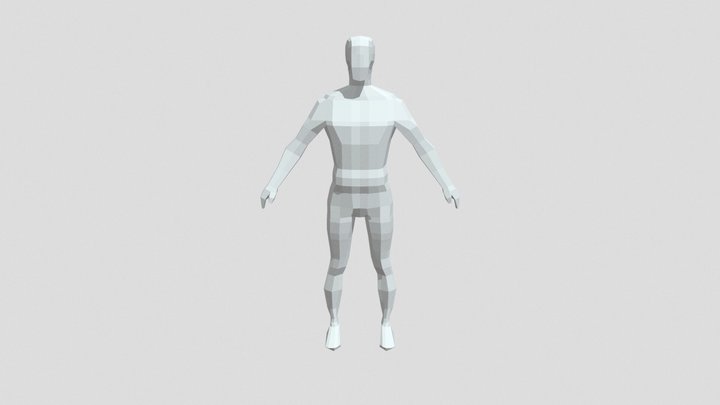 Male Low Poly Human Body 3D Model