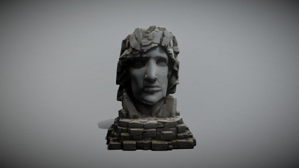 Ancient Ruined Statue - Modular Monument Prop_Ts