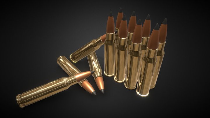 Bullets, Rifle Bullets 3D Model