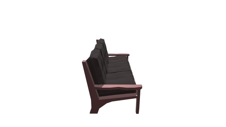 Wooden sofa 3D Model