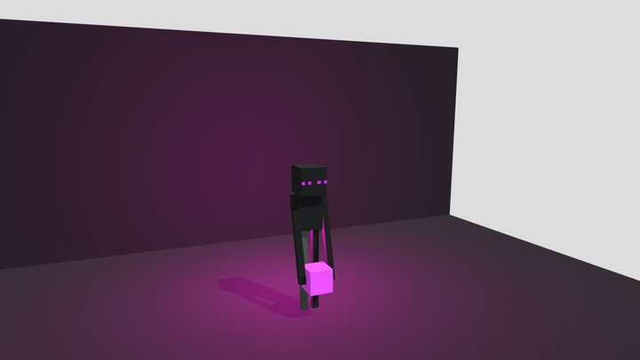 enderman holding a block 3D Model