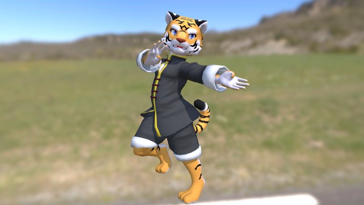 Kung fu Tiger 3D Model