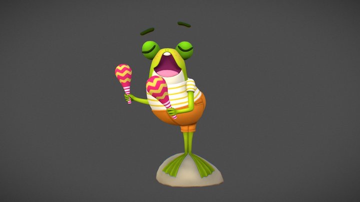 Singing frog 3D Model