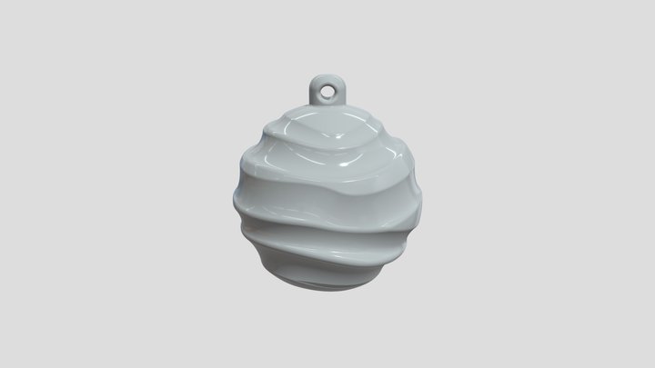 New Year tree ball "Waves" 3D Model