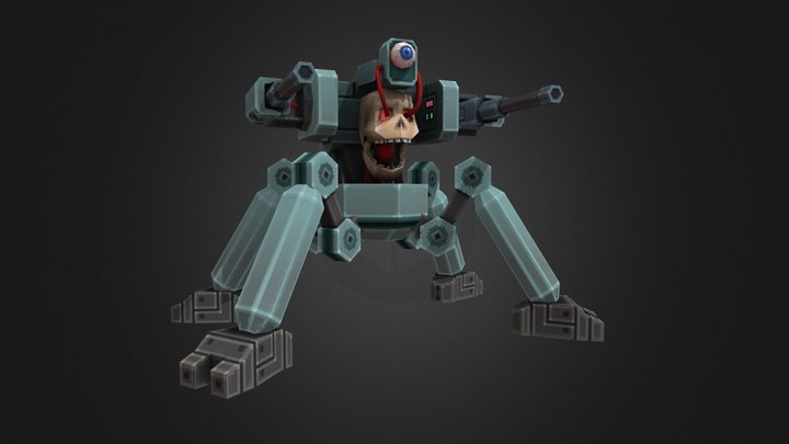Low Poly Swarm Cyborg 3D Model