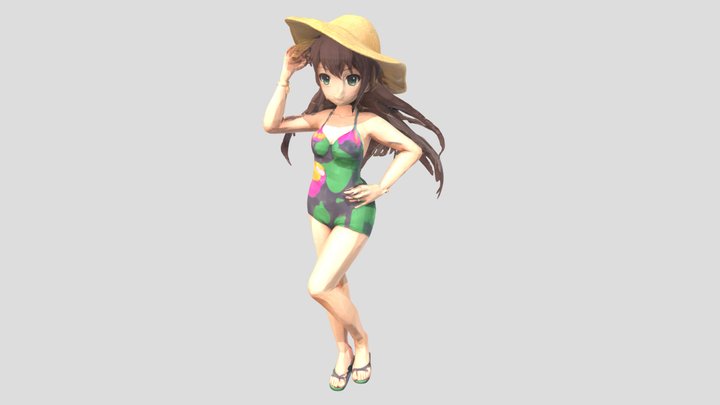 Anime Girl With SwimSuit – Modello 3D gratuito STL
