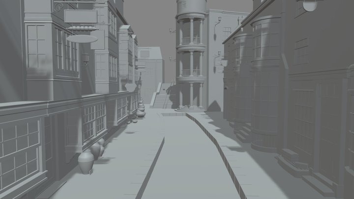 Diagon Alley Harry Potter 3D Model