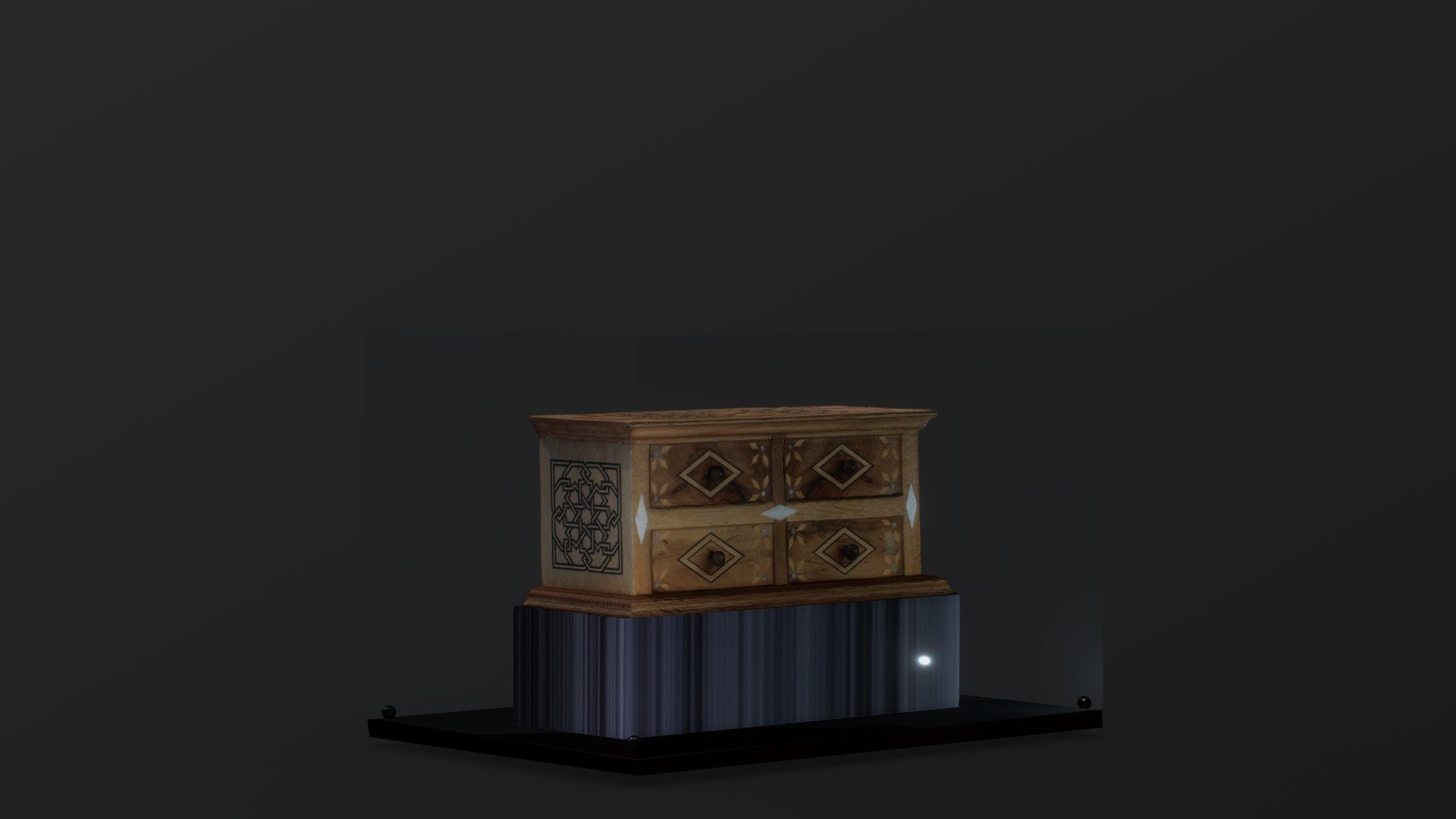 Modelo 3D de mueble de taracea