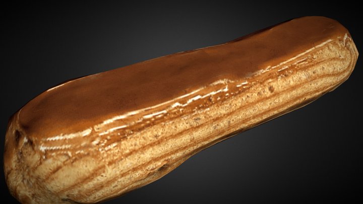 Low Poly éclair au café 3D Model