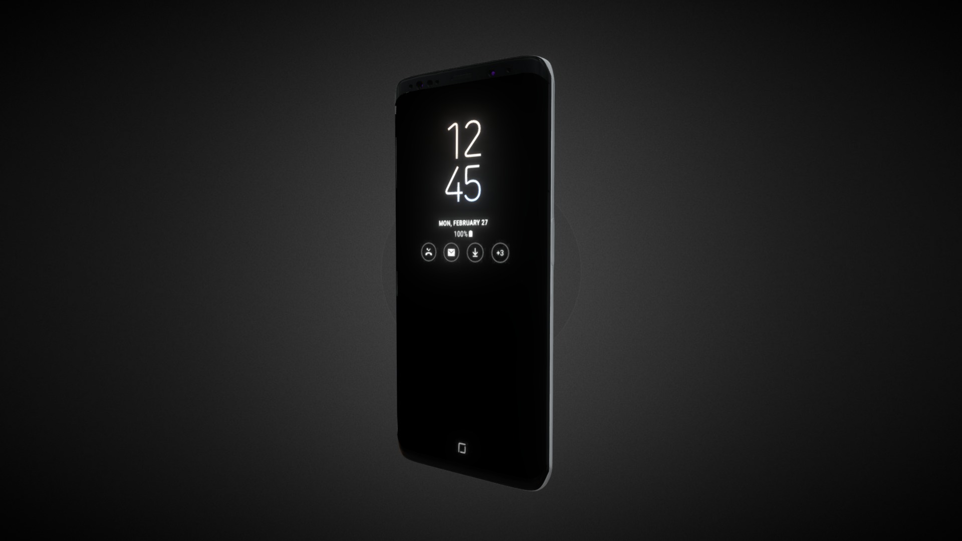 3D model Samsung Galaxy S9 - This is a 3D model of the Samsung Galaxy S9. The 3D model is about a black smart watch.