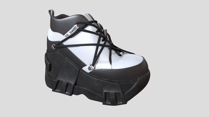 Sneakers Swear on platform Black 3D Model