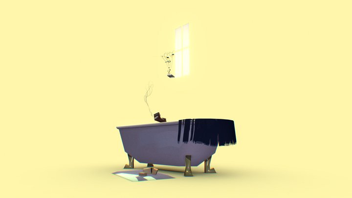 LOFI-girl bathtub 3D Model