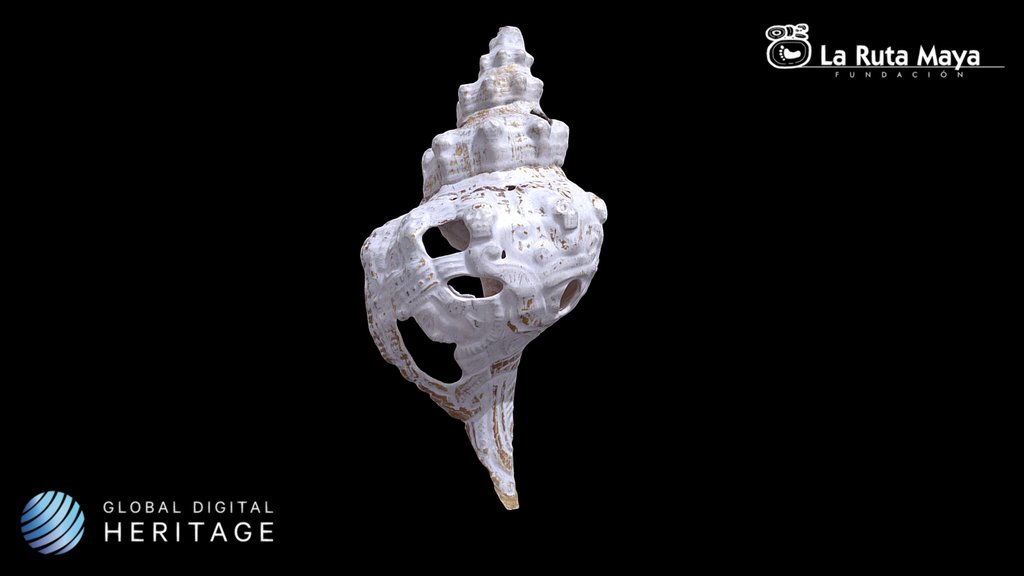 Openwork conch w/ image of Maize God