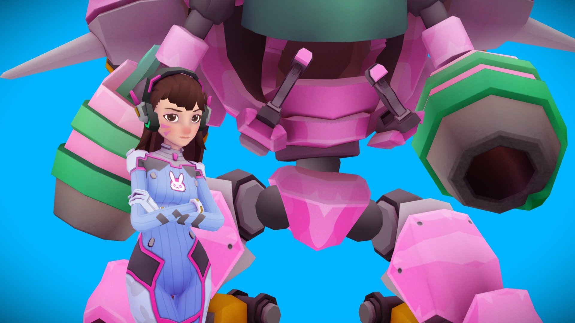 Overwatch Dva Fan Art 3d Model By Pot4tochip Andyvargas [0dea8bf] Sketchfab