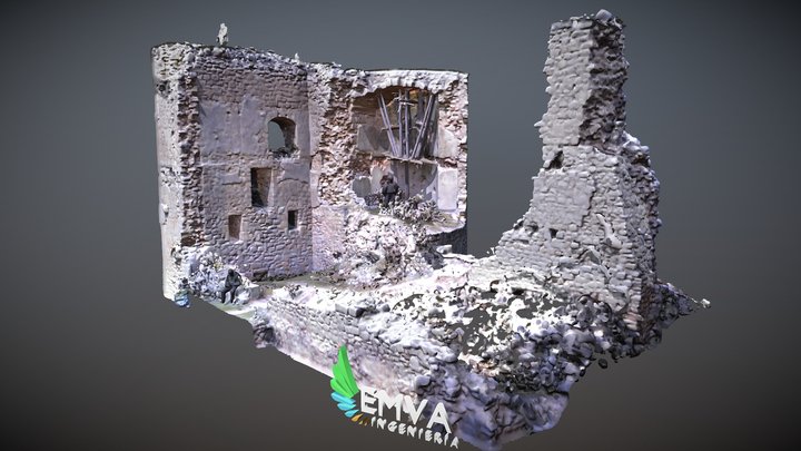 Detalle Muro dos Castillo Puebla de Almenara 3D Model