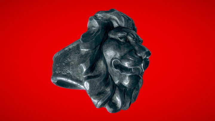 Lion head ring 3D Model