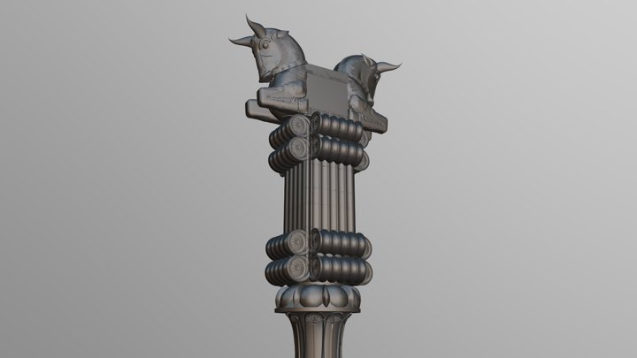 PERSIAN AUROCHS COLUMN 3D Model