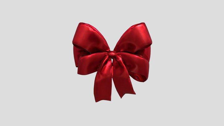 Red Ribbon Bow 3D Model