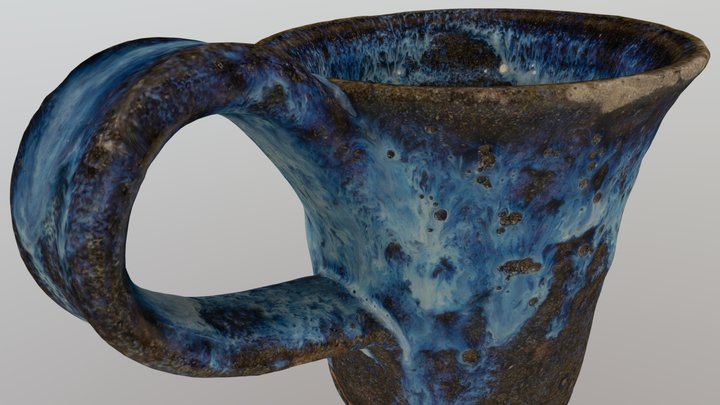 Blue Ceramic Mug 1971 3D Model