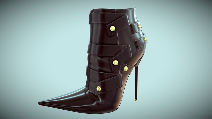 Stylish ankle boots_3d model 3D Model