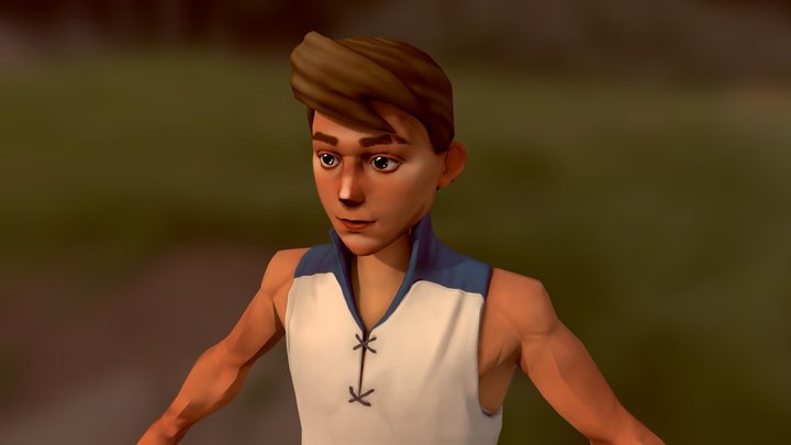 Teodor: Game Ready Hand-Painted Blacksmith 3D Model