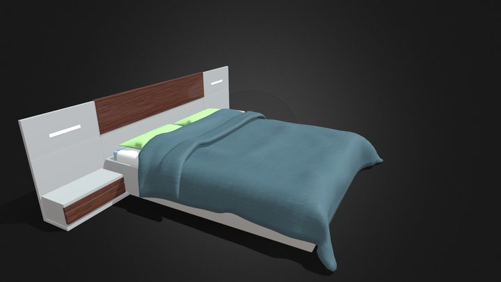 Double Bed Led Lighting 3D Model