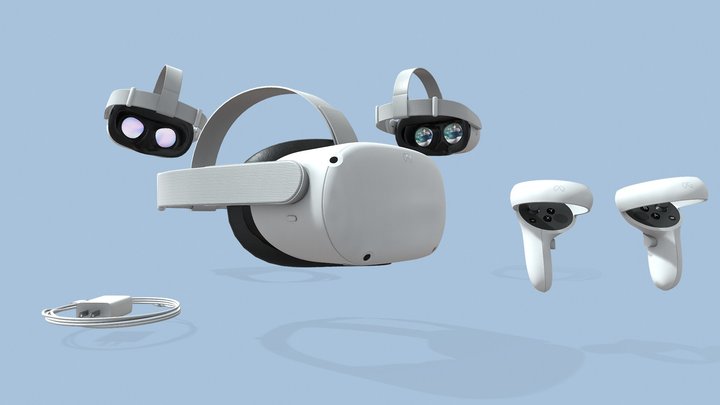 Oculus Quest 2 VR Headset 3D model