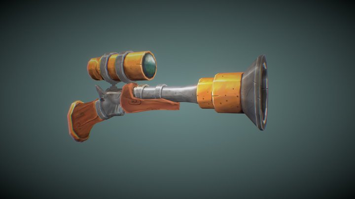 Rifle - handpainted 3D Model