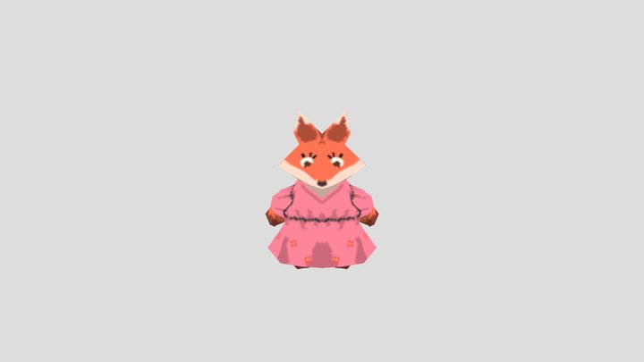 3D pixel fox 3D Model