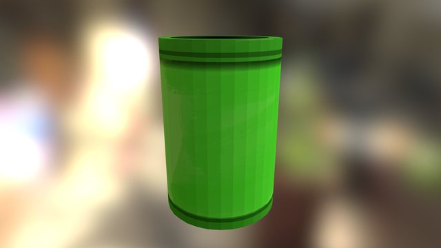 Green Cylinder 3D Model