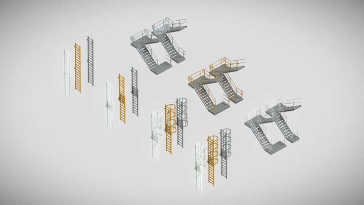 Stairs and Ladder Set 3D Model