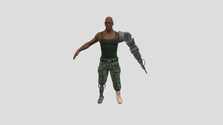 Cyborg Soldier 3D Model