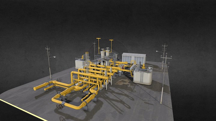 Gas Metering Station Obj 3D Model