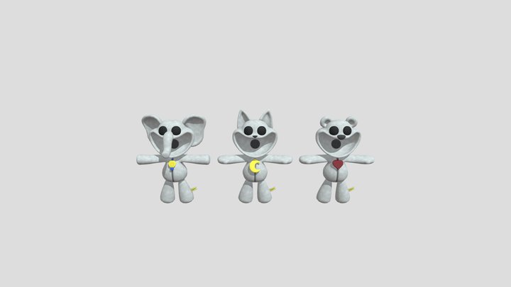 Smiling Critters (Clean) 3D Model