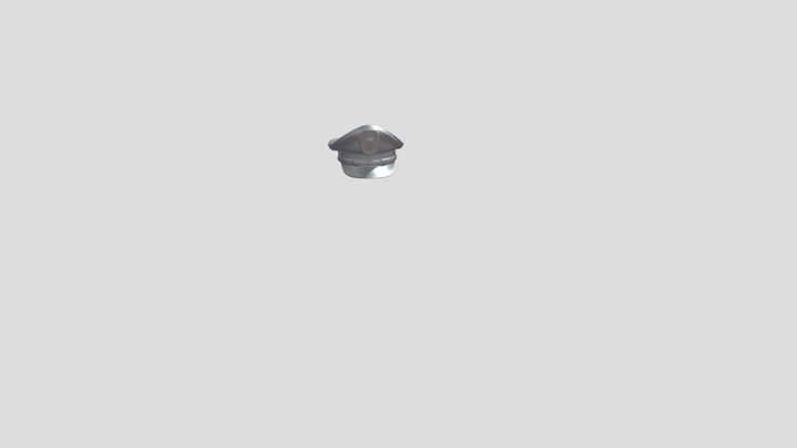Black official military cap with insignia 3D Model