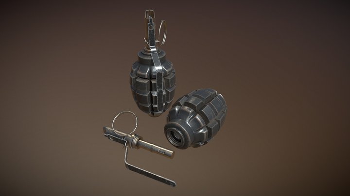 F1 Grenade 3D Model