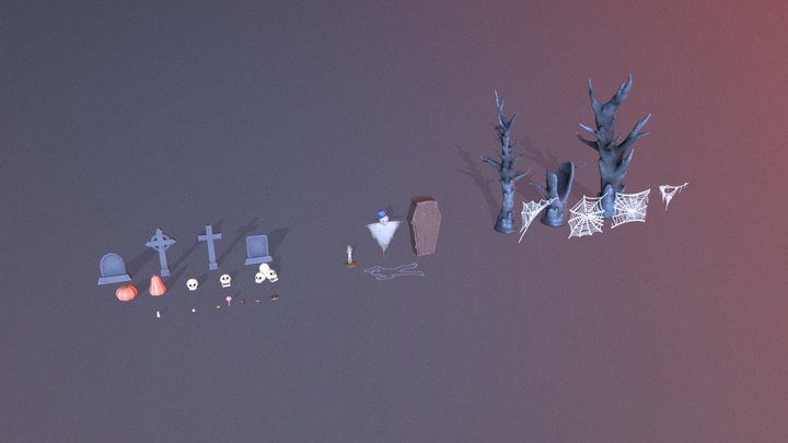 Spooky Pack v.3 (Game-Ready  Halloween Assets) 3D Model