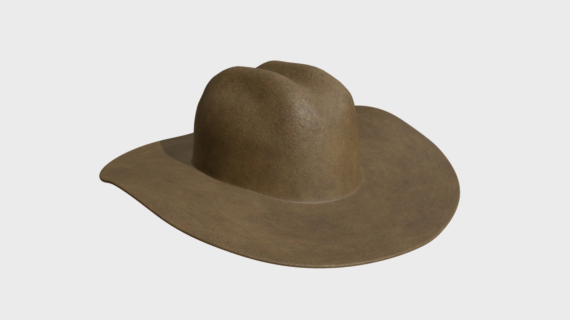 3D model Cowboy hat - This is a 3D model of the Cowboy hat. The 3D model is about a brown hat on a white background.