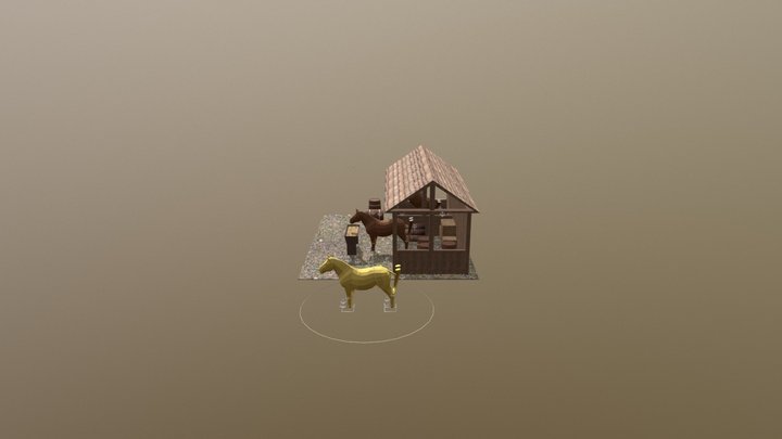 Horse Stable with Anim 3D Model