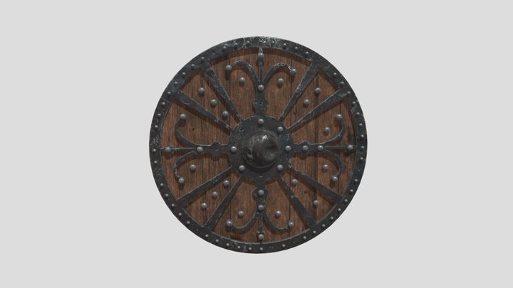 Medieval Round Shield 3D Model