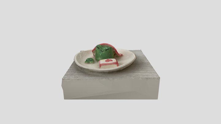 Happy Froggy Ceramic Saucer 3D Model