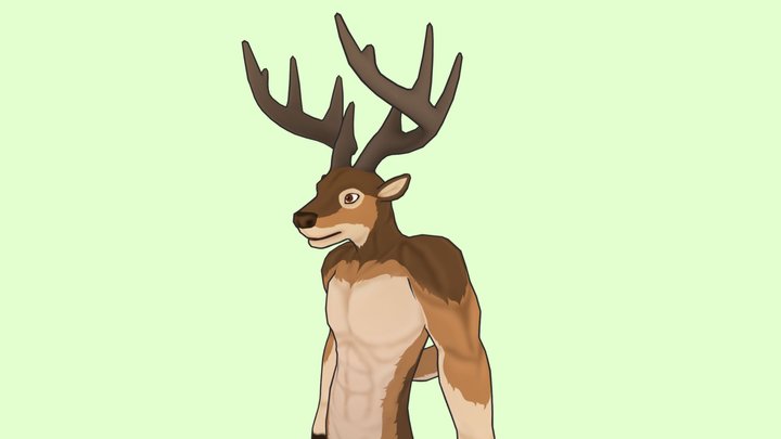 Stylized Deer character 3D Model