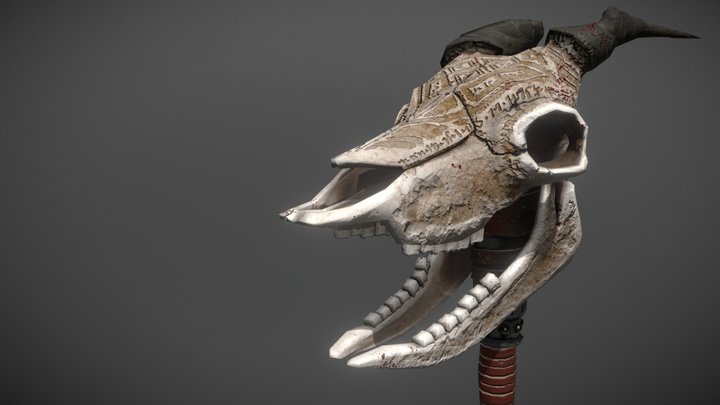 Skull Staff 3D Model