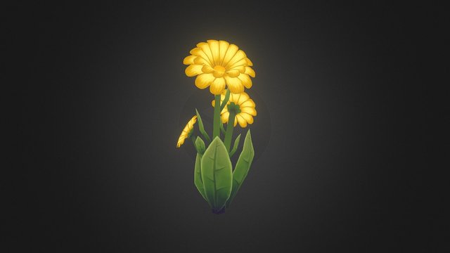 Yellow Flower 3D Model