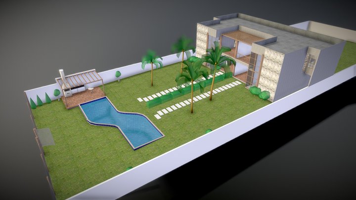 Large Beach House 3D Model