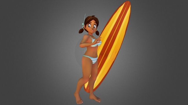 Surfer Girl 3D Model